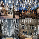 Meteor Shower Lights Christmas Lights Outdoor 24-Tube 576LEDs Snow Falling Rain Cascading Icicle Lights for Xmas Tree Christmas Decorations Wedding Party Holiday Garden Decor, UL Plug White by GreenHaven Gardens