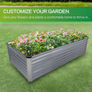 GARDMAX 8x4x2FT Galvanized Raised Garden Bed Kit, Metal Planter Boxes Outdoor with Easy Assembly, Large Garden Bed for Vegetables, Fruits, Flower, Herbs Rectangle Silver by CozyNest Decor