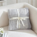 Amélie Home Chenille Knit Throw Blanket for Couch, Checkered Texture Decorative Soft Blanket for Sofa, Bed & Living Room, 50"x60", Grey & White by CozyNest Decor