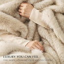 Luxury Faux Fur Throw Blanket, Soft Fluffy Faux Mink Blankets for Bed, Couch, Sofa, Thick Cozy Plush Warm Fur Throws with Reversible Velvet, Tipped Golden Fox, 60"x80" by CozyNest Decor