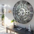 The Gears Clock Real Moving Gear Wall Clock England Line (Carbon Grey, 24 inches (60 cm)) by CozyNest Decor