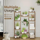 Bamworld Plant Stand Indoor Outdoor Hanging Shelf for Multiple Plants Tall Large Holder for Living Room Patio Balcony Garden (A-Cabinet-Wider) by GreenHaven Gardens