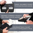 Full Grain Leather Family Passport Holder for 2-4 Passports - RFID Passport Holder and Travel Document Organizer - Large Leather Travel Wallet for Couples and Families - Black by TinyTreasures Baby Boutique