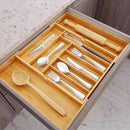 BAMEOS drawer organizer flatware organizer cutlery tray silverware organizer expandable adjustable bamboo drawer organizer kitchen bathroom by CozyNest Decor