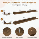Axeman Picture Ledge Shelf, Floating Shelves for Wall Decor Storage Set of 6, 36 inch Floating Wall Mounted Shelves, Wall Shelves with Lip for Living Room, Bedroom, Nursery, Bathroom, Kitchen, Walnut by TinyTreasures Baby Boutique