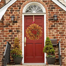 22 inch Artificial Fall Wreaths for Front Door,Autumn Wreath with Eucalyptus Leaves and Chrysanthemum Suitable for Indoor Outdoor Harvest Festival Thanksgiving Day Farmhouse Holiday Decor. by CozyNest Decor
