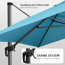 PURPLE LEAF 10' X 13' Patio Umbrella with Base Outdoor Cantilever Rectangle Offset Umbrella with 360-degree Rotation for Garden Deck Pool Patio Turquiose by GreenHaven Gardens