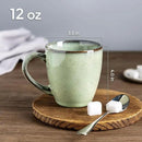 GBHOME Ceramic Coffee Mugs Set of 6, 12oz Stoneware Coffee Mugs Set For Dad Mom Women MEN, Light Weight Coffee Cups for Latte/Tea/Beer/Hot Cocoa, Dishwasher & Microwave Safe, Pastel Green by CozyNest Decor