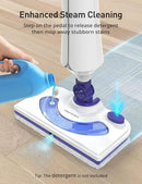 Professional Steam Mop Cleaner, 1300W Floor Steamer with Detergent Chamber, 25S Heat Up, Lightweight Steamer for Cleaning with 2 Washable Pads, Safe for Tiles, Upholstery, Carpet, Hardwood, Navy by CozyNest Decor