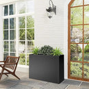 Tall Metal Cube Planter for Outdoor Plants 36" L x 12" W x 26" H, Heavy Duty Steel Large Planter Box with Removable Insert Shelf, Modern Décor for Tall Plants, Trees, Flowers (Black) by CozyNest Decor