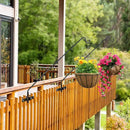 2 Packs Extended Fence Deck Hook Rail Hook Heavy Duty Bird Feeder Hook, 360 Degree Rotary and Length Adjustable Plant Bracket for Bird Feeders Planters Suet Baskets Lanterns Wind Chimes and More by GreenHaven Gardens