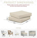 Patio Chair Cushions 17 X 16 X 3 Inch Waterproof Outdoor Seat Cushions for Patio Furniture, Outdoor Sofa Couch Pads with Ties & Handle, Set of 2, Cream by GreenHaven Gardens