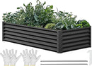 YITAHOME 6x3x1.5ft Large Raised Garden Bed Kit, Galvanized Metal Planter Box with Gloves, Ground Nails, Support Rod, Outdoor Above Ground Planters for Plants Vegetables Flowers, Black by GreenHaven Gardens