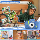 Upgrade Dinosaur Kids Camera, Christmas Birthday Gifts for Girls Boys 3-12, 1080P HD Selfie Digital Video Camera for Toddlers, Cute Portable Little Girls Boys Gifts Toys for 3 4 5 6 7 8 9 Years Old by TinyTreasures Baby Boutique
