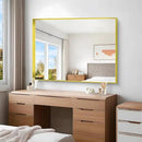 Gold Bathroom Mirror, 36x48 Inch Rectangular Framed Mirror, Large Wall Mounted Bathroom Vanity Mirror Over Sink for Bedroom,Restroom, Living Room, Hangs Vertically or Horizontally by CozyNest Decor