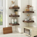 fuqing Floating Shelves for Wall, Bathroom Shelf Wall Mounted for Storage, Shelves with Invisible Bracket for Bedroom, Kitchen, Living Room, Farmhouse Small Book Shelf, 6.5 Inch Set of 3, Walnut by CozyNest Decor