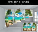 WFBHUA-Wall Mural Tropical Beach Palm Tree Wallpaper Balcony Window Seascape Landscape Wallpaper for Bathroom Living Room Bedroom (Not Peel and Stick) by CozyNest Decor