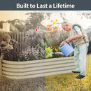 Kesfitt Galvanized Raised Garden Bed Kit,18" Tall 7-in-1 Outdoor Metal Planter Boxes with Safety Edging,8×2×1.5FT Modular Large Steel Raised Beds for Gardening Vegetables Fruits Flower by GreenHaven Gardens