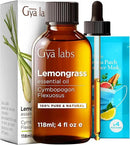 Gya Labs Lemongrass Essential Oil for Diffuser - Huge 4 Fl Oz - 100% Pure Natural Lemongrass Oil for Hair, Skin & Candle Making Scent by CozyNest Decor