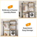 Double Row Over Washer and Dryer Storage Shelves, Laundry Room Organization and Storage, Heavy Duty Laundry Room Shelves, with Adjustable Height, 5-Tier