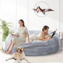 Bean Bag Chair for Adults 6FT,Soft Removable Cover for Teens/Girls Bedroom,Fluffy Giant Round Floor Beanbag Lounger Chairs (No Filler,Light Gray) by CozyNest Decor