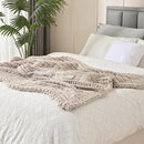 Esterra Chunky Knit Blanket Throw 40"x50", 100% Hand Knitted Chenille Throw Blanket, Cozy Soft Thick Cable Knit Throw Large Rope Knot Crochet Throw Blanket for Sofa Couch Bed, Linen Beige by CozyNest Decor