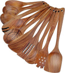 comfoyar Teak Wooden Spoons for Cooking, 10 Pieces Kitchen Cooking Utenails Set with Spatula and Ladle, Heat Resistant Kitchen Cookware for Nonstick Pan by CozyNest Decor