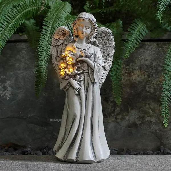 Garden Angel Decor for Outside,Solar Angel Statue for Outdoor,Angel Garden Figurine with Resin,Angel Sculpture for Patio Lawn Yard Porch Decoration,Garden Gift, photo 2 of 7