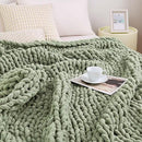 Admitrack Chunky Knit Blanket Throw, 100% Hand Knit Chenille Throw Blanket for Sofa & Home Decor, Soft and Cozy Knitted Throw Blankets (Sage Green，40"x50") by CozyNest Decor