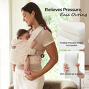 Momcozy Newborn Carrier WeeSnug - Lightweight and Cozy Comfort for 7-25 lbs, Ergonomic Cross-Back Support, Jacquard Weave, Hands-Free Baby Carrier with Lumbar Support, Geometry by TinyTreasures Baby Boutique