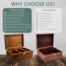 Public House Locking Wooden Keepsake Box, Customizable Design With Adjustable Tray. Large Wooden Box with Hinged Lid for Wedding and Memory Keepsakes by TinyTreasures Baby Boutique