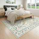 Wonnitar Washable Area Rugs 5x7, Soft Floral Bedroom Area Rug, Washable Carpet 5x7 Non Slip, Boho Flower Print Beige Carpets for Living Room Bedside Dining Room by TinyTreasures Baby Boutique