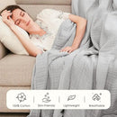 EMME Cotton Blanket Twin XL for Bed Soft Muslin Blankets 66"x90" Lightweight Breathable Layering Bedspread Coverlet All Season Gauze, Light Grey by CozyNest Decor