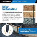 Sandbaggy Round Steel Concrete Form Stakes with Nail Holes - Rust Resistant Coating - Removable, Reusable (5, 3/4 in X 60 in) by CozyNest Decor