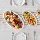 DOWAN Large Serving Platter, 16"/14"/12" Oval Platters Oven Safe, White Serving Plates for Wedding Decor, Ceramic Serving Dish for Entertaining Food, Set of 3 by CozyNest Decor
