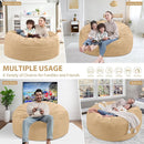 3FT Bean Bag Chair, Comfy Bean Bag Chairs with Memory Foam Filled, Fluffy Beanbag Sofa with Dutch Velvet Cover, Round BeanBag Chairs for Living Room, Playroom - Khaki by TinyTreasures Baby Boutique