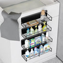 4 Pack Magnetic Spice Rack for Refrigerator, Magnetic Shelf Fridge Organizer for Kitchen Storage, Black by CozyNest Decor