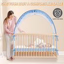 Crib Tent to Keep Baby from Climbing Out - Crib Net to Keep Baby in - Pop Up Breathable Cribs Cover - Canopy with Upgrade Strong Mesh and Durable Zipper (Blue, Lager) by TinyTreasures Baby Boutique