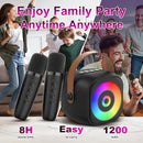 Mini Karaoke Machine, Portable Bluetooth Karaoke Speaker with 2 Wireless Mics for Kids and Adults, Birthday Gifts for Girls and Boys 3-12+ Years Old Birthday Party Home Black by TinyTreasures Baby Boutique