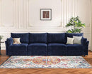 134.6" Modular Sectional Sofa, Oversized 4 Seater Blue Couch with Removable Chenille Fabric Cover, Deep Seat & High Backrest for Living Room, Office & Apartment by CozyNest Decor