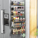 Magnetic Spice Rack for Refrigerator, 6 Pack Magnetic Shelf, Fridge Magnet Organizer with Moveable 12 Hooks, Magnetic Fridge Shelf for Kitchen Organization and Storage (6 Pack) by CozyNest Decor