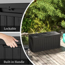 80GAL Black Resin Deck Box - Large Waterproof Storage for Patio Furniture, Pool Floats & Garden Supplies - Lockable, UV-Resistant for Backyards, Pool Decks by GreenHaven Gardens