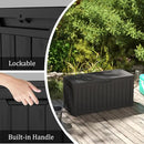 80 Gallon Outdoor Storage Box with Wheels, Waterproof Lockable Resin Deck Box Patio Storage Bin for Pool Accessories Cushion Furniture, Garden Tools, UV-Resistant Outside Delivery Black by GreenHaven Gardens