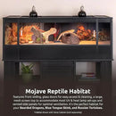 New Age Pet ECOFLEX 60 in Mojave Reptile Lounge in Espresso Black, Durable Wood Plastic Composite Habitat with Vented Side Panels, Removable Sliding Glass Doors, and Mesh Screen Top for Lamp Setup, by CozyNest Decor