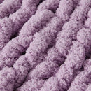 WESHIONGOO Chunky Knit Blanket Throw 50"×60" Knitted Throw Blankets for Couch Bed Fluffy Soft Blanket with Jumbo Chenille Yarn Thick 100% Handmade(Lilac) by CozyNest Decor