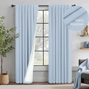 Nursery Curtains Girls Teen Boy Baby Blue Boho Blackout Drape Light Blocking Room Darkening Shade 72 Inch Length 2 Panel Linen Black Out Curtain for Bedroom Aesthetic Pretty Thermal Soundproof 72 Long by CozyNest Decor