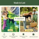 Vego garden Raised Garden Bed Kit, 17" Tall 10 in 1 Modular, Metal Planter Box for Vegetables, Flowers, Herbs, Sunlit Oak by GreenHaven Gardens