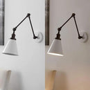 JONATHAN Y JYL7462C-SET2 Rover 7" Classic Industrial Metal Adjustable Arm LED Wall Sconce, White/Oil Rubbed Bronze (Set of 2) for Bedroom, Bathroom, Vanity by CozyNest Decor