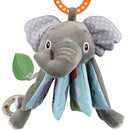 Elephant Touch and Feel Baby Books Toys 0-6 Months, Loveys Crinkle Books for Babies,Infant Toys 6-12-18 Months 1-2 Year Old, Baby Shower Easter Gifts Soft Cloth Book Teething Rattle for Boys Girls by TinyTreasures Baby Boutique