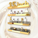 4 Pack 15 Inch Gold Reflective Acrylic Shelves, Gold Foating Shelves, Modern Sunglasses Essential Oil Picture Ledge Display Toy Storage Shelf by TinyTreasures Baby Boutique